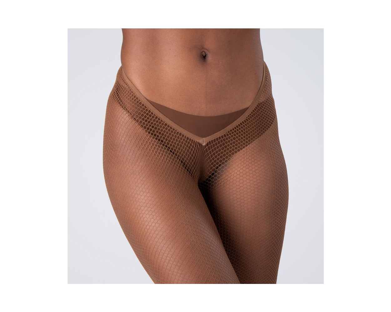 V-Cut Plain Fishnet Stockings